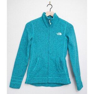 The North Face Crescent Sunset Full Zip Jacket XS Wasabi Heather Fleece Outdoors